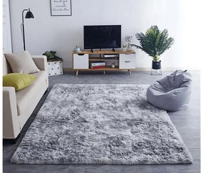TZ Sivý obdĺžnikový shaggy koberec Ombre Rozmer: 160x220
