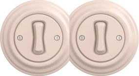 Kliklap - Dvojitý retro jednopólový vypínač s rámikom č. 1, staroružový