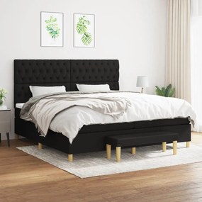 Boxspring posteľ s matracom čierna 200x200 cm látka 3137423