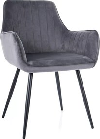 SI Jablkový zamatový stolička sivý