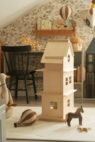 Dekoračný lietajúci balón hnedá/krémová – dekorácia do detskej izby M-33cm x 20cm