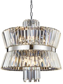 Luster Aurelia, 1x krištáľové/chrómové kovové tienidlo, (fi 54cm), ch