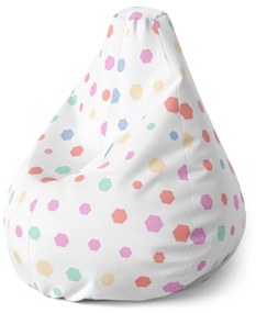 Sablio Sedací vak Pear Rôznofarebné bodky - 140 x 100 x 25 cm