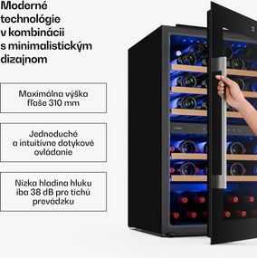 Klarstein Illuminosa vstavaná vinotéka | Dualzone | UV ochrana | 143 l | 57 fliaš | 60 cm