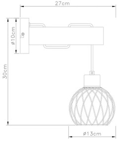 Globo 15534W - Nástenná lampa PAULO 1xE27/15W/230V