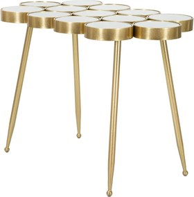Konferenčný stolík Buttle 100 cm biely/zlatý
