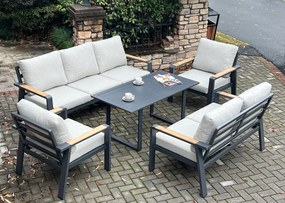 Hliníkový jedálenský nábytok EMOT 7 ALU Farba podušky: Svetlá