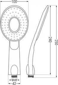 Mexen príslušenstvo - R-73 Ručná sprcha, 1-funkčná, chróm-biela, 79573-02