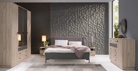 Šatníková skriňa s otočnými dverami Almo, 200 cm, dub estana/antracit