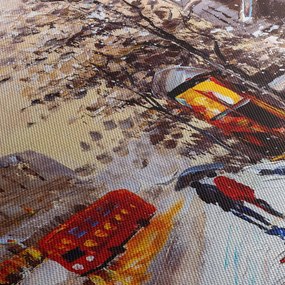 Obraz - Maľba zimného mesta (150x105 cm)