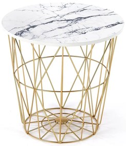 Konferenčný stolík Harissa G biela mramor/zlatá 42