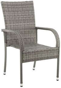5dielny záhradný jedálenský ratanový set BestBerg Capri BBRF-17785G / sivá