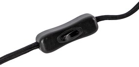 Dizajnová stolná lampa čierna s dymovým sklom - Dome