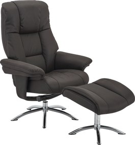 XXXLutz RELAXAČNÉ KRESLO S PODNOŽKOU, kov, textil, antracitová, chrómová Cantus - Kreslá - 002381031301