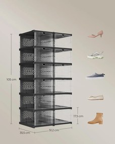 Songmics Úložný box Axel, sada 12ks, 35,5x25,6x17,6 cm, čierna