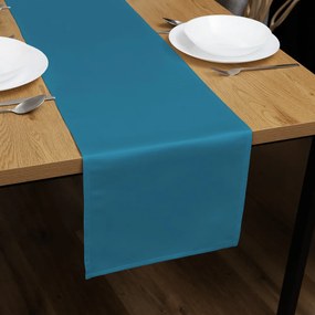 Biante Saténový behúň na stôl polyesterový Satén LUX-050 Petrolejovo modrý 35x120 cm