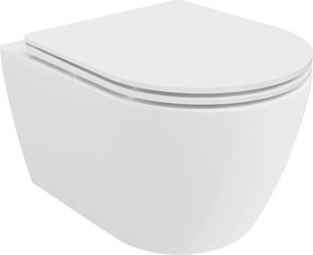 Mexen Carmen závesné wc Rimless s toaletným Slim sedátkom z duroplastu, biela - 30880300