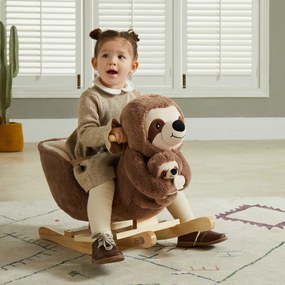 Spielwerk Hojdací leňochod s bezpečnostným pásom, hnedá