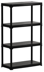 Plastový regál TEMPO, 1330 x 800 x 400 mm, 4 políc