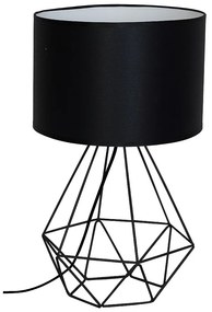 Stolná lampa Basket, 1x čierne textilné tienidlo, b