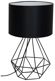 Stolná lampa Basket, 1x čierne textilné tienidlo, b