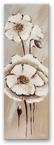 Gario Obraz na plátne Biele maľované kvety Rozmery: 30 x 90 cm