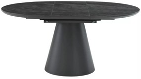 Rozkladací jedálenský stôl Angel 120/160 cm sivý mramor/čierny