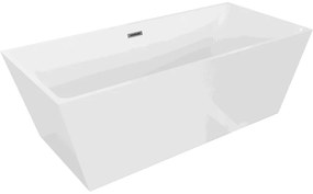 Mexen Lita, voľne stojaca vaňa 170 x 75 cm, biela, brúsený grafit prepad, 52121707500-95