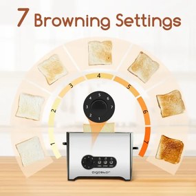 Aigostar - Hriankovač s dvomi otvormi 900W/230V chróm