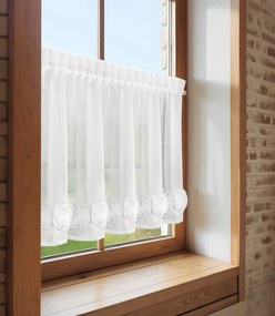 KRÁTKA ZÁCLONA NA PÁSKE EVA MINGE ROSES10 150X40 CM BIELA