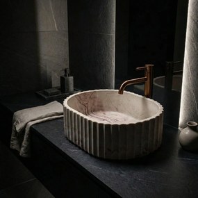 Rea Margaret Gio, umývadlo na dosku 495×355×155 mm, béžová – imitácia kameňa, REA-U3522