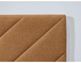 Oranžová čalúnená dvojlôžková posteľ s roštom 140x190 cm Romane – Bobochic Paris