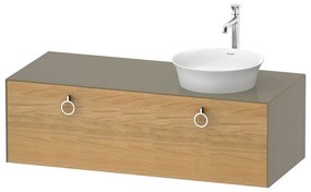 DURAVIT White Tulip závesná skrinka pod umývadlo na dosku vpravo, 1 zásuvka, 1300 x 550 x 408 mm, dub prírodný masív/kameňovo šedá vysoký lesk, WT4982RH5H2