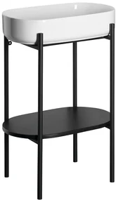 Sapho Sapho, PUNO podstavec s umývadlom 550x860x360mm, čierna, SKA570-2-01