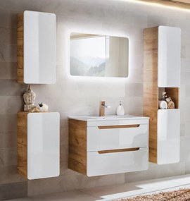 Zostava kúpeľňového nábytku BÁRA 80 cm vr. zápustného keramického umývadla