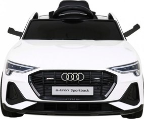 Ramiz Audi E-Tron Sportback pre deti Biela + Pilot + pohon 4x4 + pomalý štart + rádio MP3 + LED