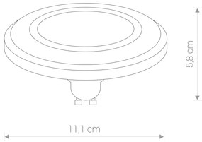 NOWODVORSKI LED žiarovka GU10, ES111, 9W, 700lm, 4000K, neutrálna biela, 120°, biela