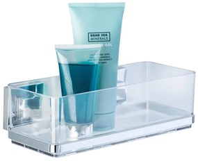 WENKO 22692100-Polička VACUUM-LOC QUADRO ED 25,5x14 cm strieborná/priehľadná