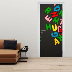 Fototapeta na dvere - Farebné písmenká (95x205cm)