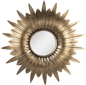 Medené antik nástenné okrúhle zrkadlo so ozdobným okrajom - 40*2*41 cm