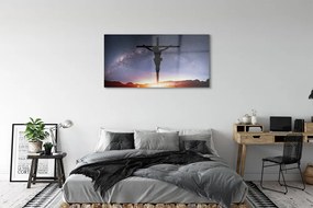 Obraz na akrylátovom skle Ježiš ukrižovaný neba 125x50 cm
