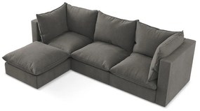 Tmavosivá rohová pohovka (ľavý roh/s leňoškou) Manao – Makamii