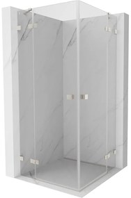 Mexen Lunar Duo, výklopný sprchový kút 120 x 120 cm, 8mm číre sklo, oceľový profil, 834-120L-120P-97-00