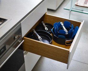 Panvice Space s ochrannými vložkami 24 cm + 28 cm sýto modré 3 diely