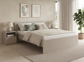 Posteľ ELISA 140 x 200 cm, kašmírovo béžová Rošt: Bez roštu, Matrac: Bez matraca