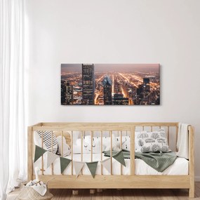 Obraz svietiacej metropoly (120x50 cm)
