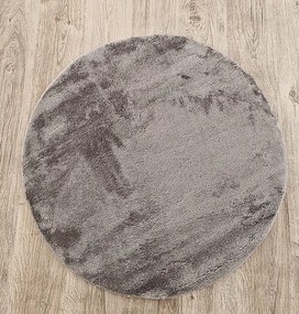 Okrúhly koberec Plush Deluxe – sivý huňatý shaggy Rozmer: 80x80 cm