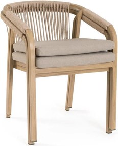 Kovová záhradná stolička v prírodnej farbe Kalimera – Bizzotto