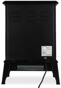 InternetovaZahrada Elektrický krb s vyhrievaním ventilátora a ohňom 2000W Čierny