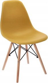 Dekorstudio Dizajnová jedálenská stolička v škandinávskom štýle - horčicová